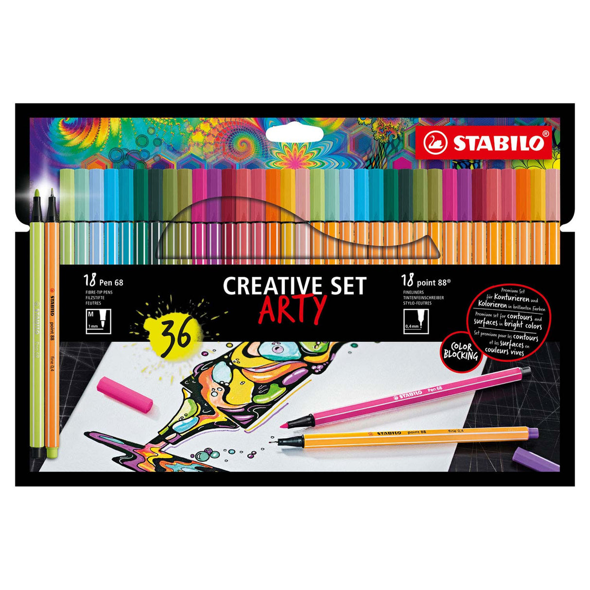 Stabilo STABILO Set ARTY Viltstiften 68 88 36 stuks