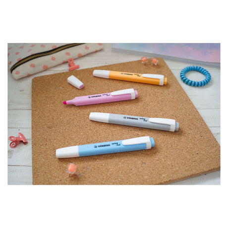 Stabilo tekstmarker swing cool 275 4-08-2 kleurenassort breed beitelpunt 4 stuks