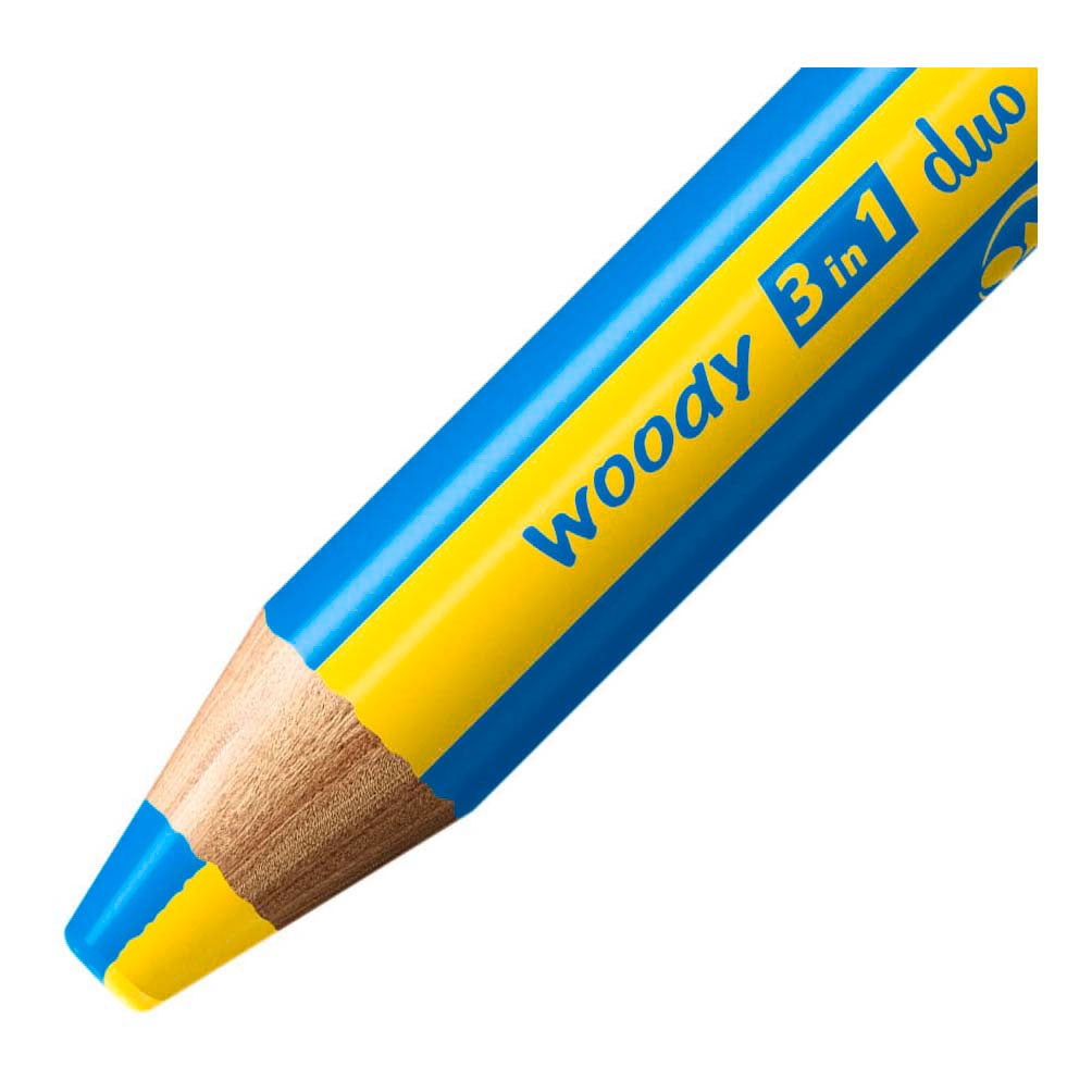 Stabilo woody 3 in 1 duo - multi talent kleurpotloden - etui met 6 kleuren puntenslijper