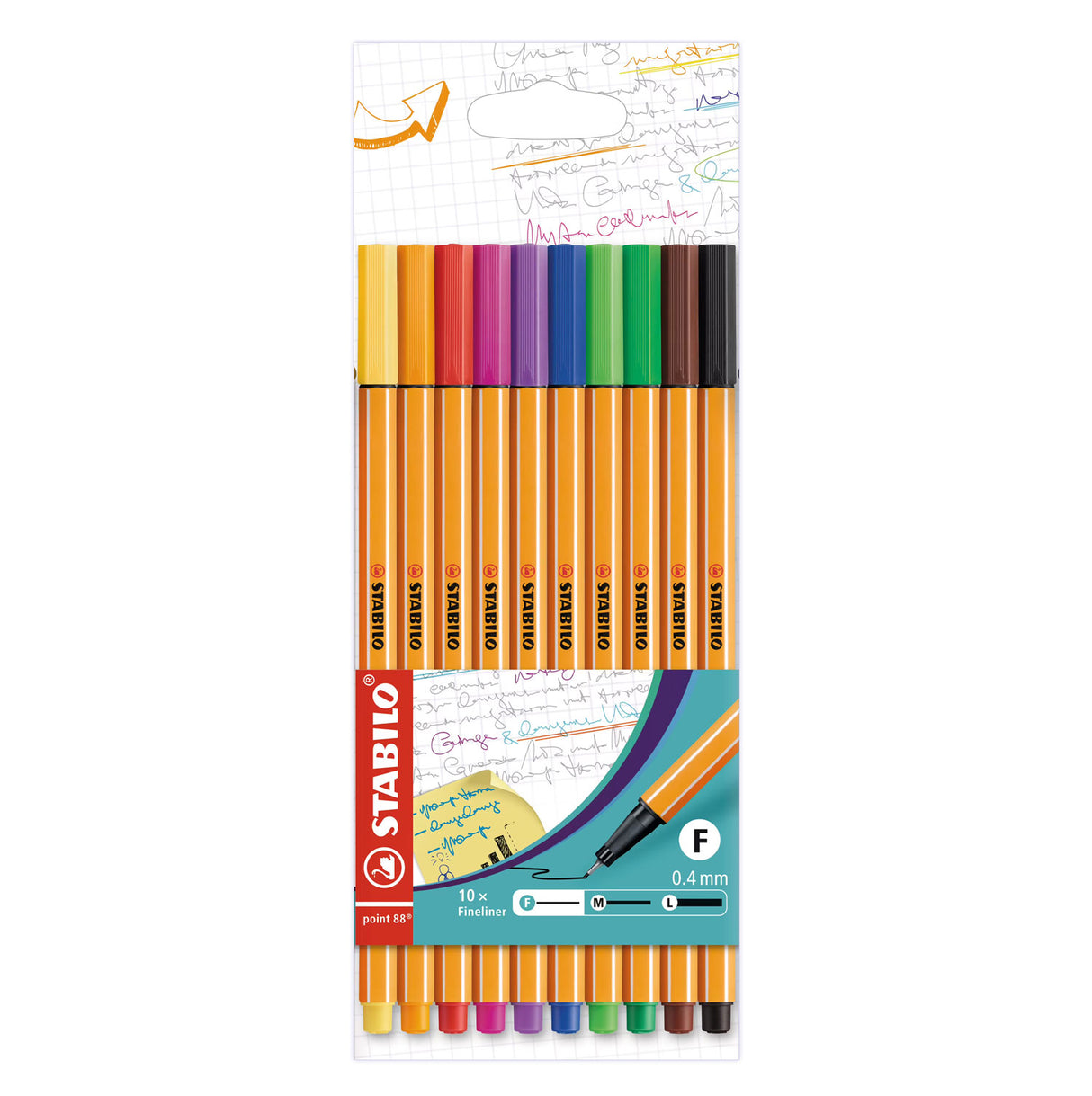 Stabilo point 88 fineliner set met 10 stuks