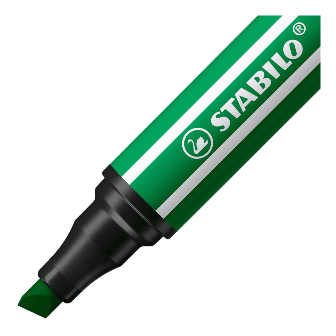 Stabilo Pen 68 Max Fillt -Tip Pen mat décke Chisel Point Smaragdgroen