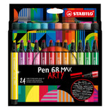 Stabilo Pen 68 Max Koppel Fill -Tip Pen mat décke Chisel Peak 24 Faarwen