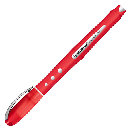 Stabilo worker+ colorful - rollerbal pen 0.5 mm - zwart, blauw, groen rood - etui met 4 kleuren