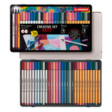 Stabilo arty creative set pen 68 stiften en point 88 fineliners in metalen etui - 30dlg.