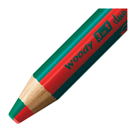 Stabilo woody 3in1 duo multitalent potloden - rood donker groen