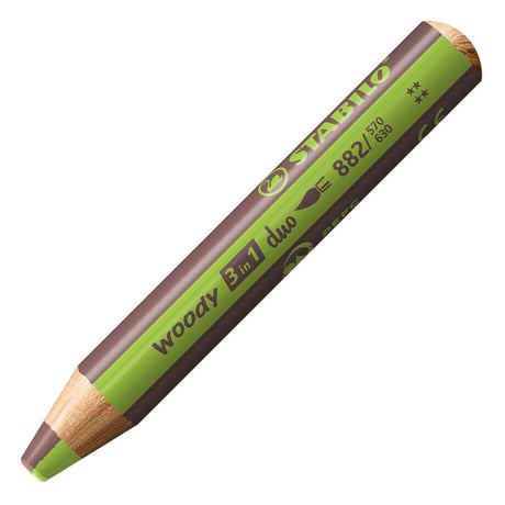 Stabilo woody 3in1 duo multitalent potloden - blad groen bruin
