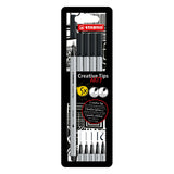 Stabilo creative tips arty pennen zwart - 5dlg