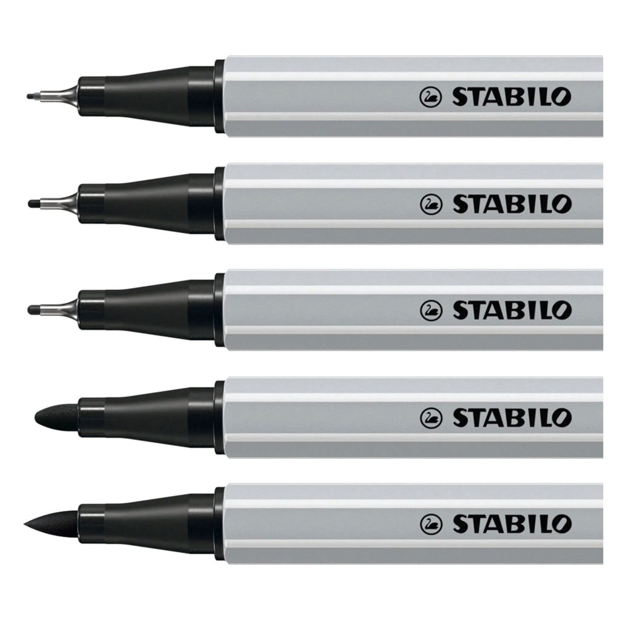Stabilo creative tips arty pennen zwart - 5dlg