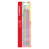 Stabilo swano pastel hb grafietpotloden met gumtip - 4dlg.