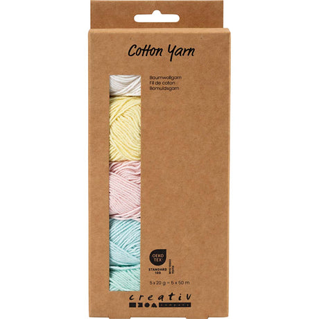 Creativ company http: www.cchobby.nl katoengaren-afm-8-4-l-5x50-m-pastelkleuren-5x20-gr-1-doos