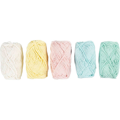Creativ company http: www.cchobby.nl katoengaren-afm-8-4-l-5x50-m-pastelkleuren-5x20-gr-1-doos