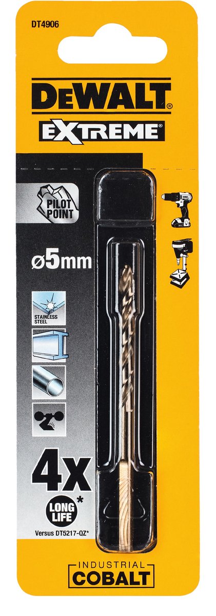 Dewalt dt4906 industrial cobalt boor hss 5.0mm