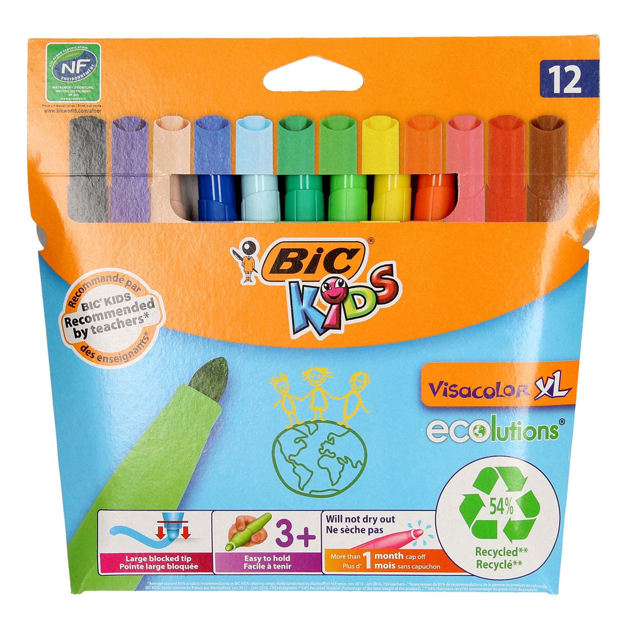 Bic kids visacolor xl ecolutions, 12st.