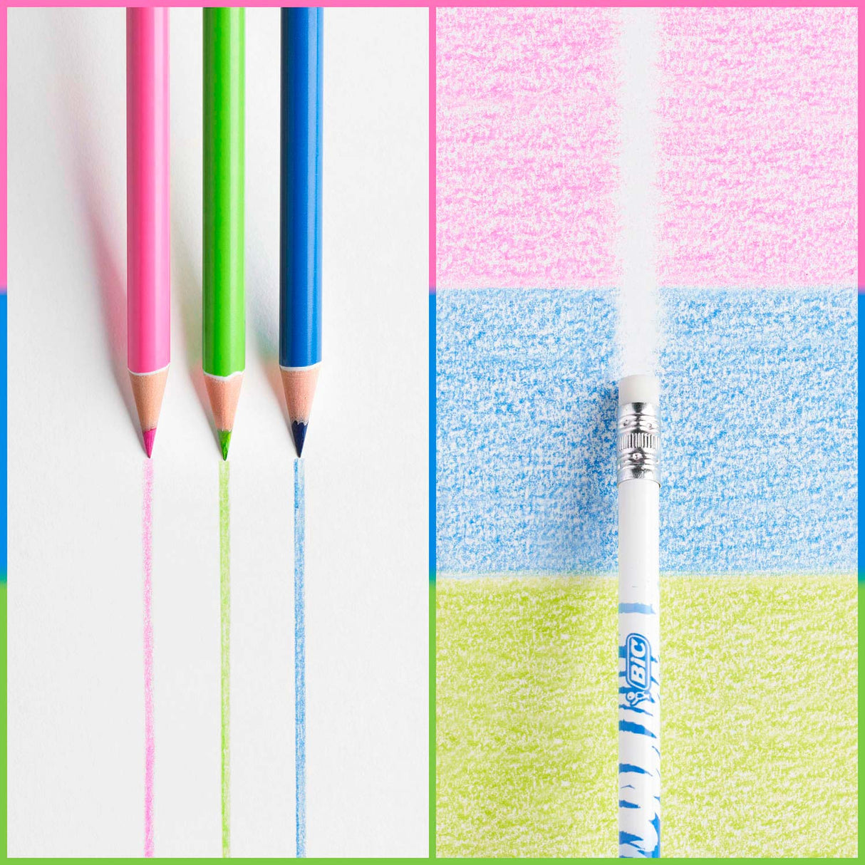 Bic kids illusion - kleurpotloden - kinderen en volwassenen - verschillende kleuren - potlood - 24 stuks