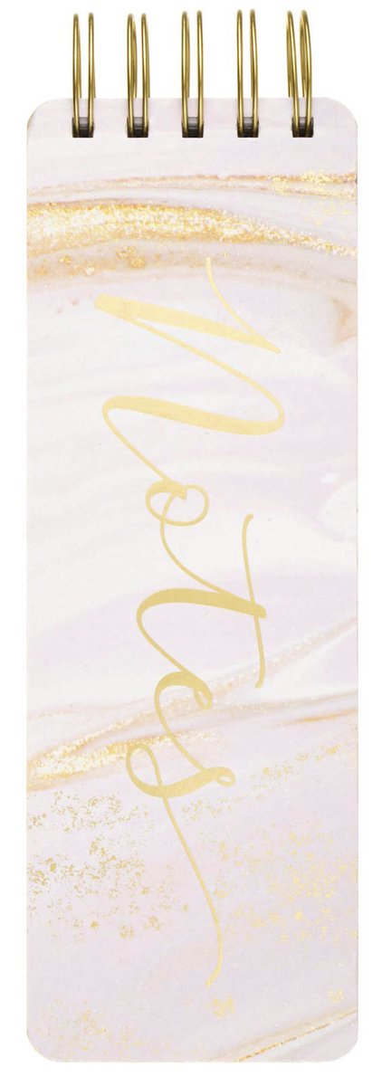 Eccolo notitieblok - spiraal - pink marble - ca.8x23cm - ec-q601v