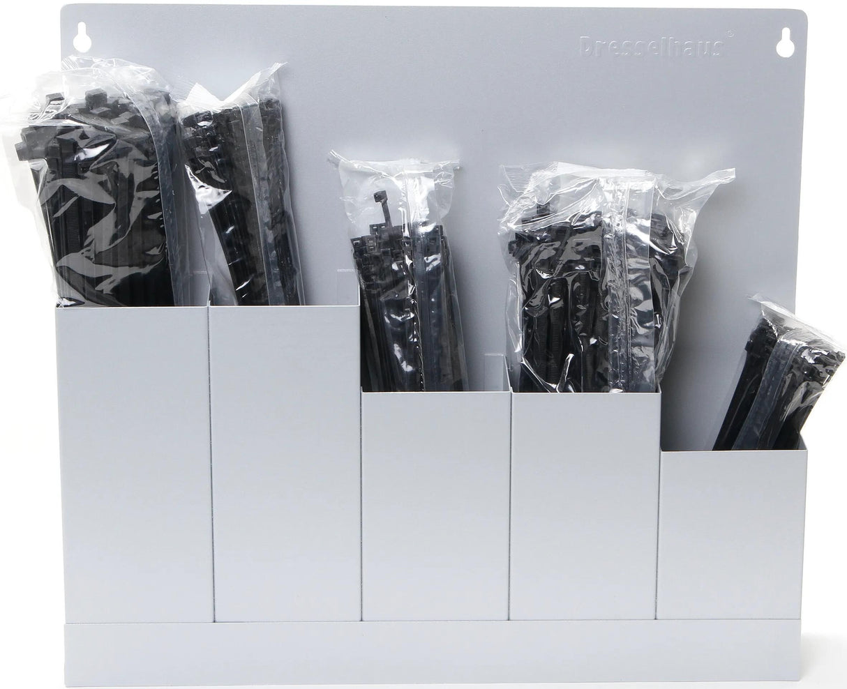 Dresselhaus assortiment kabelbinders cable harness wall shelf black 5-way, commercial v