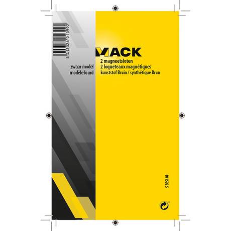 Mack 1015925 - 2 magneetsloten, zwaar model, kunststof bruin | 10 stuks