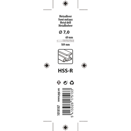 Mack 1018187 - universeelboor hss r ø 7,0 x 109 mm | 5 stuks