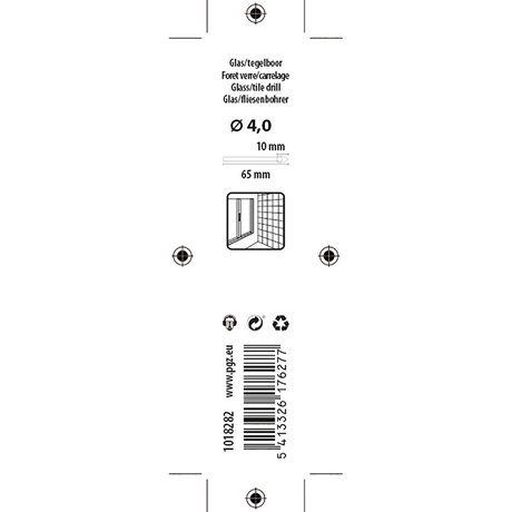 Mack 1018282 - glas- tegelboor ø 4,0 x 65 mm | 5 stuks