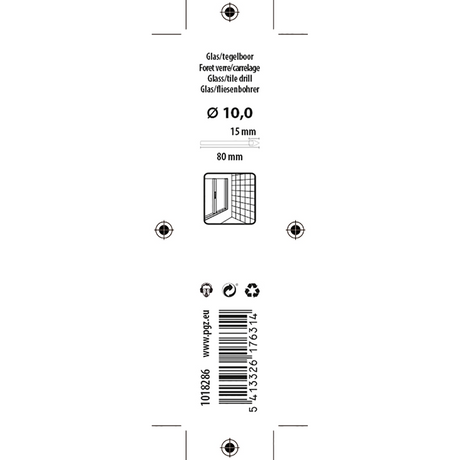 Mack 1018286 - glas- tegelboor ø 10,0 x 80 mm | 5 stuks