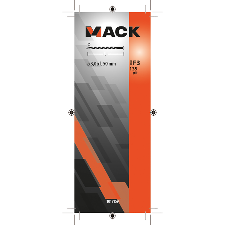 Mack 1017159 - getorste nagel pk verzinkt 135gr 3,0 x 50 mm | 5 stuks