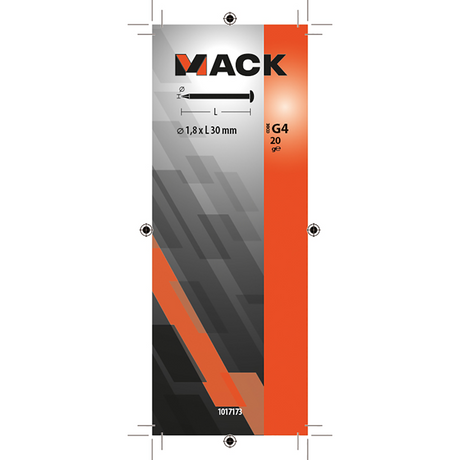 Mack 1017173 - nagel bolle kop messing 20 gr 1,8 x 30 mm | 10 stuks