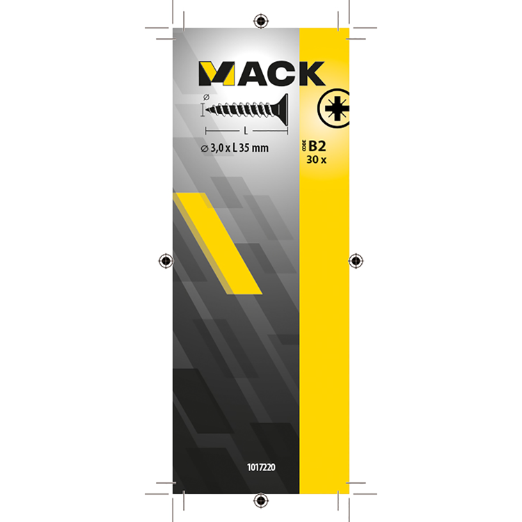 Mack 1017220 - spaanplaatschroef vz kop geelverz.30 st 3,0 x 35 mm | 10 stuks
