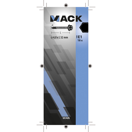 Mack 1017478 - zelfborende schroef zesk.kop verz. 18st 4,8 x 32 mm | 5 stuks