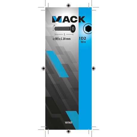 Mack 1017657 - binnenzeskant bout verz. kop verz. 10st m5x20 | 10 stuks