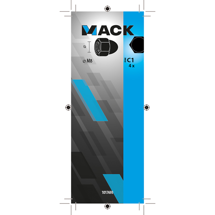 Mack 1017693 - zeskant dopmoer staal verzinkt4 st m8 | 10 stuks