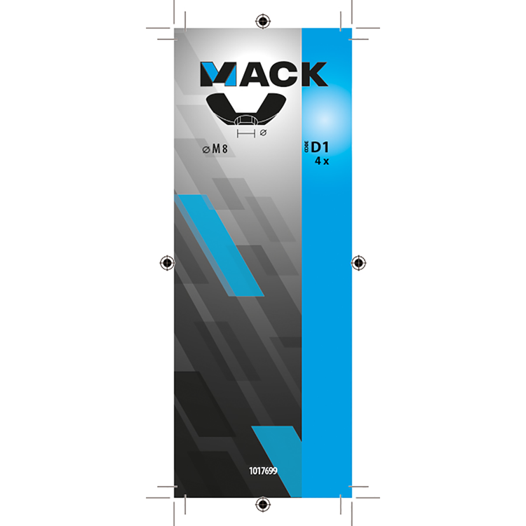 Mack 1017699 - vleugelmoer staal verzinkt 4 st m8 | 10 stuks
