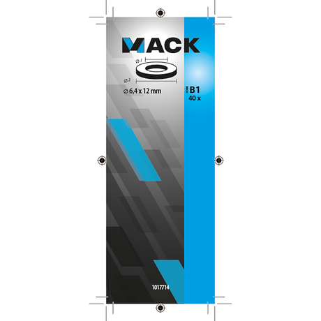 Mack 1017714 - sluitring staal verzinkt 40 st 6,4 x 12 mm | 10 stuks