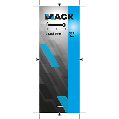 Mack 1017764 - splitpen staal verzinkt 16 st 3,2 x 25 mm | 10 stuks