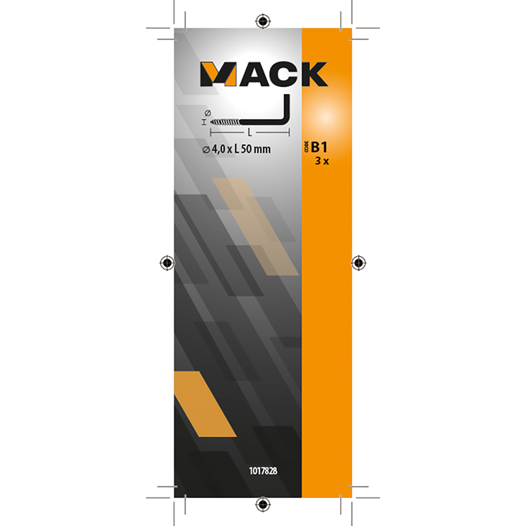 Mack 1017828 - schroefduim staal wit 3 st 4,0 x 50 mm | 10 stuks