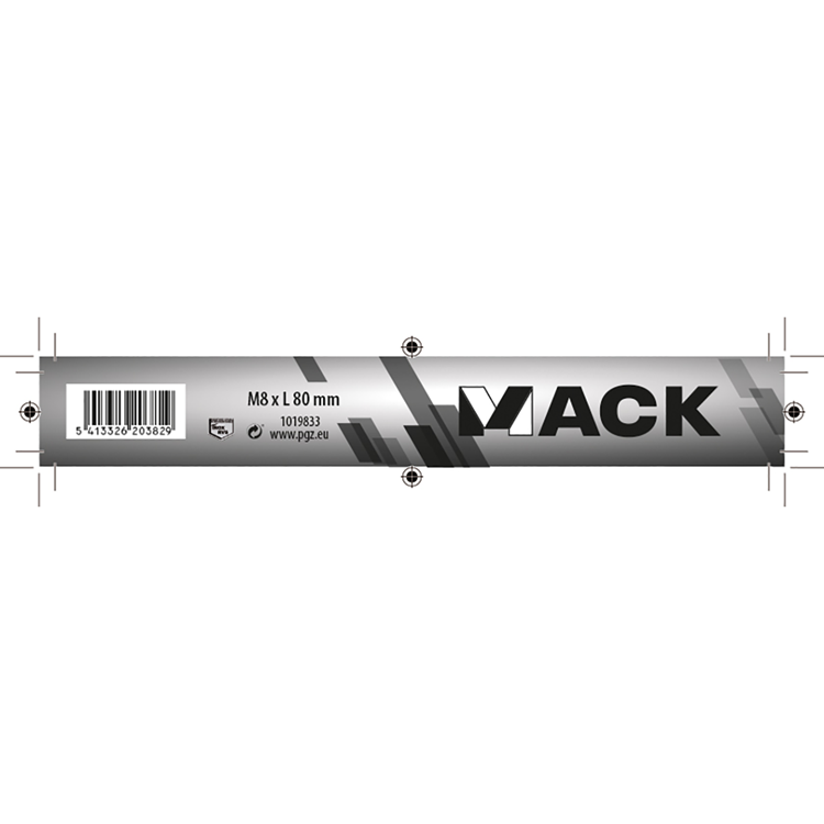 Mack 1019833 - houtbout + moer roestvrijstaal 1 st m8 x 80 mm | 10 stuks