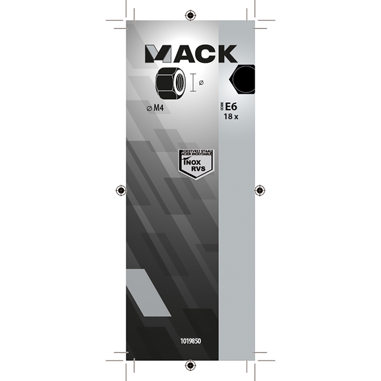 Mack 1019850 - zeskantmoer inox a2 18 st m4 | 10 stuks