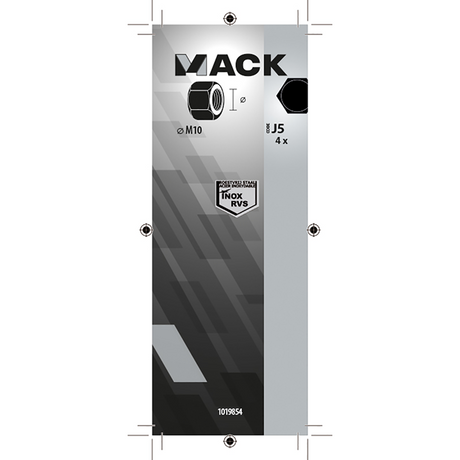 Mack 1019854 - zeskantmoer inox a2 4 st m10 | 10 stuks