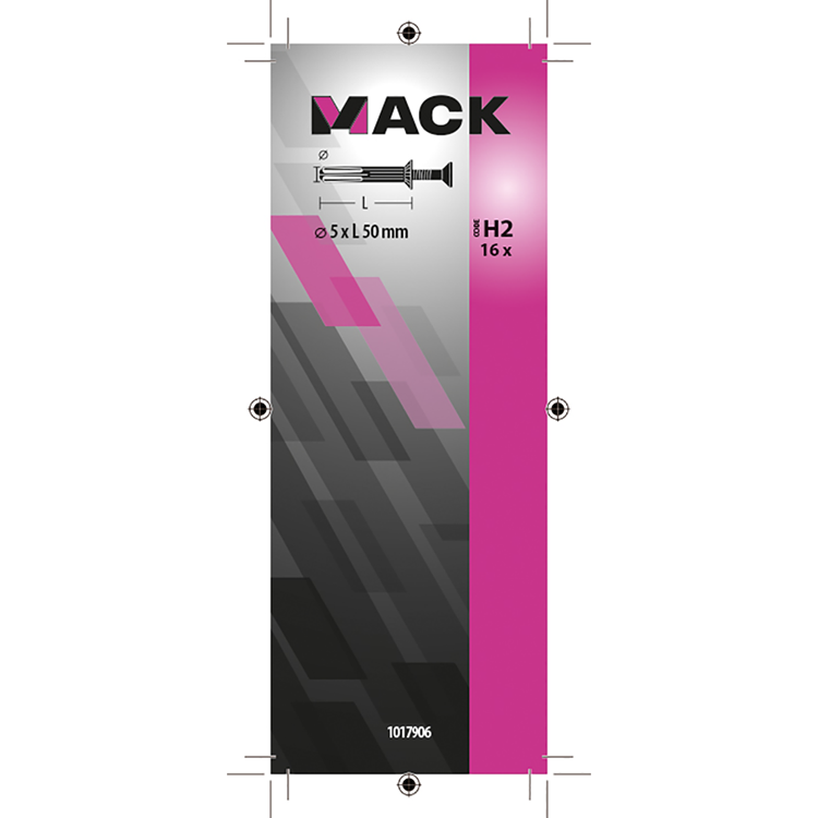 Mack 1017906 - nylon nagelplug polyamide 16 st 5 x 50 mm | 5 stuks