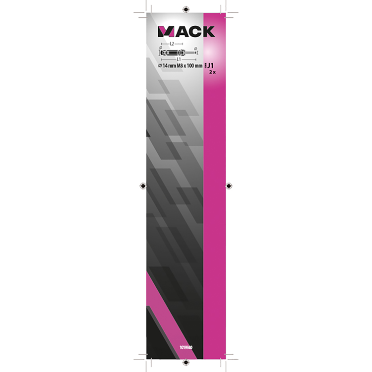 Mack 1019940 - keilbout met draadst. verzinkt2 st m8 x 100 mm | 5 stuks