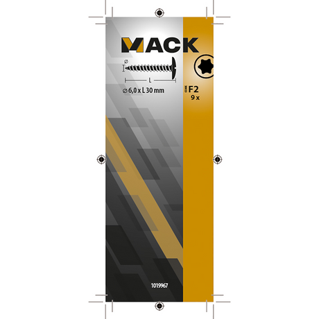 Mack 1019967 - luikschroef zwart 6,0 x 30 mm 9st | 5 stuks