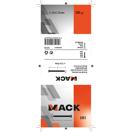 Mack 1017932 - staalnagel bvk staal geblauwd 200 gr 2,0 x 30 mm | 5 stuks