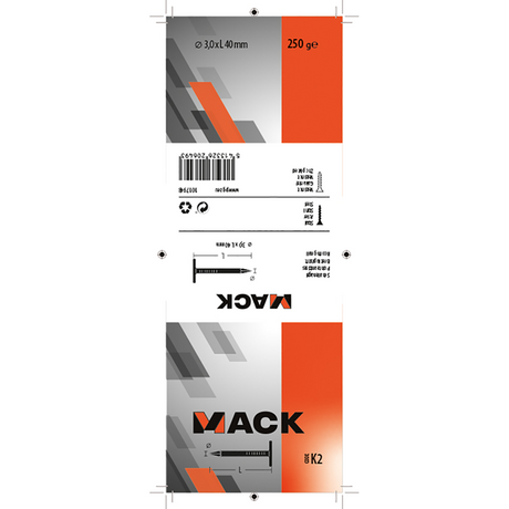 Mack 1017948 - schalienagel staal verzinkt 250 gr 3,0 x 40 mm | 5 stuks