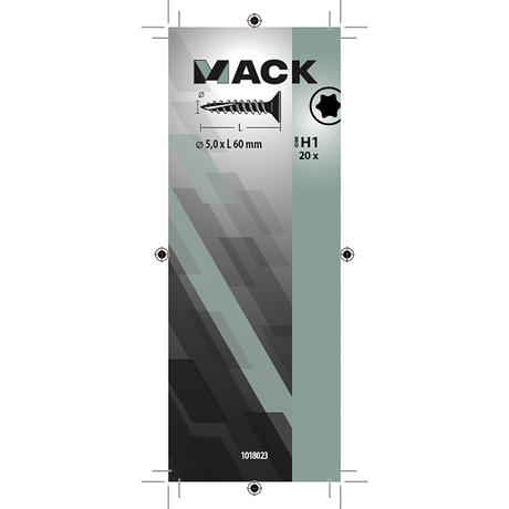 Mack 1018023 - spaanplschr.vzkop-zelfb. geelverz. 20 st 5,0 x 60 mm | 5 stuks