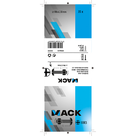 Mack 1018101 - kachelbout + moer staal verzinkt 35 st m6 x 30 mm | 5 stuks