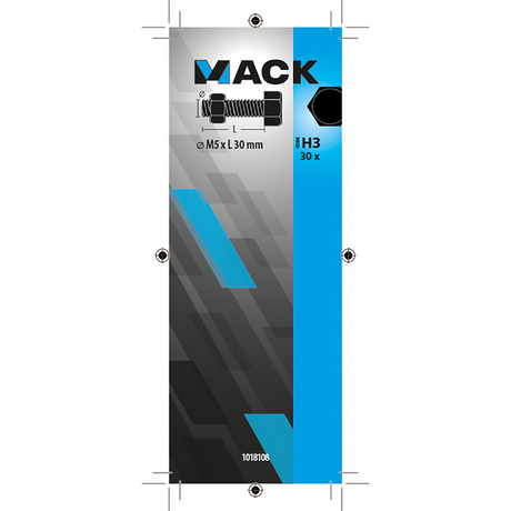 Mack 1018108 - tapbout + moer staal verzinkt 30 st m5 x 30 mm | 5 stuks