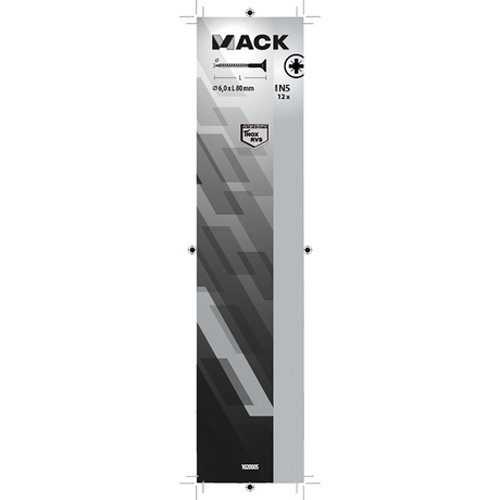 Mack 1020005 - spaanplaatschroef vz kop rvs 12 st 6,0 x 80 mm | 5 stuks