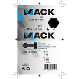 Mack 1020217 - tapbout + moer verzinkt 26 st m6 x 50 mm | 5 stuks