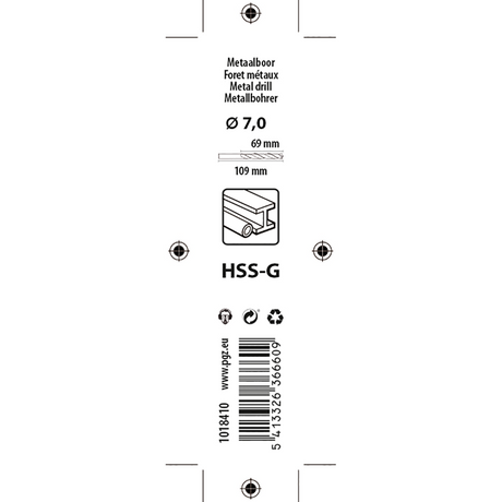 Mack 1018410 - metaalboor hss g din 338 ø 7,0 x 109 mm | 5 stuks