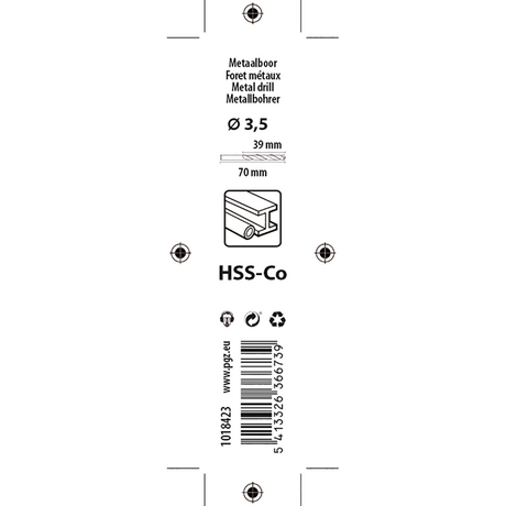 Mack 1018423 - metaalboor hss co5% din 338 ø 3,5 x 70 mm 2st | 5 stuks