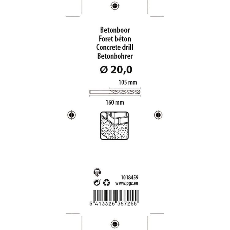 Mack 1018459 - betonboor din 8039 ø 20,0 x 160 mm | 5 stuks